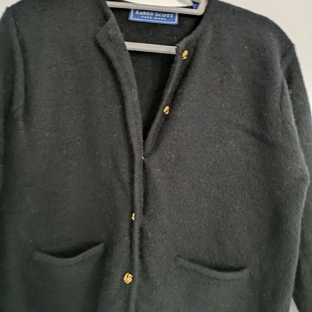Karen-scott Women's Black and Navy Cardigan - Picture 4 of 4